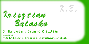 krisztian balasko business card